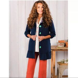 Matilda Jane Women’s Navy Adventure Begins Button Zip Coat